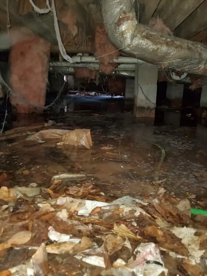 Crawl space flood assessment for Commercial Water Damage Restoration in Sierra Madre
